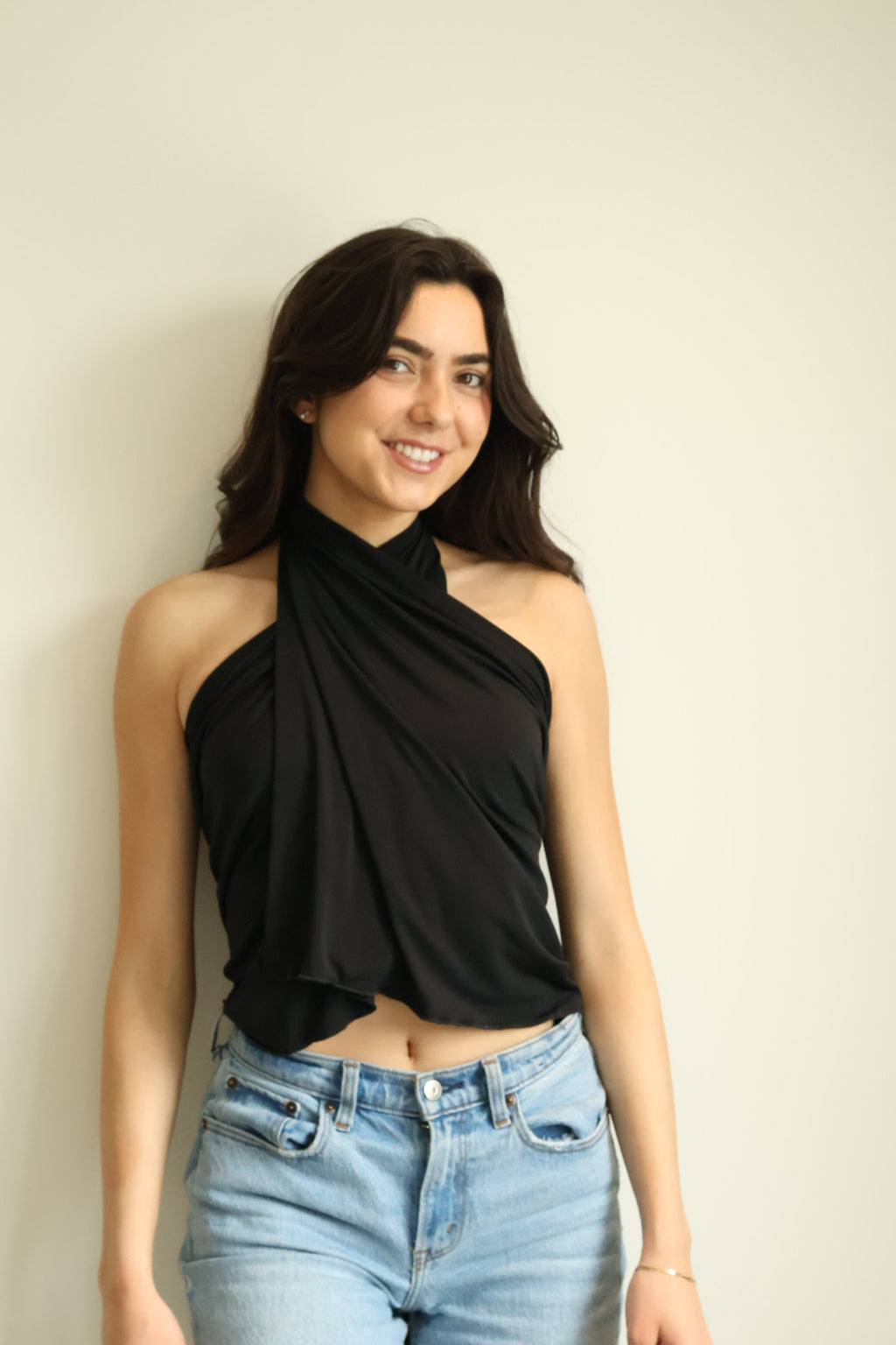 The transitional piece (black spandex)